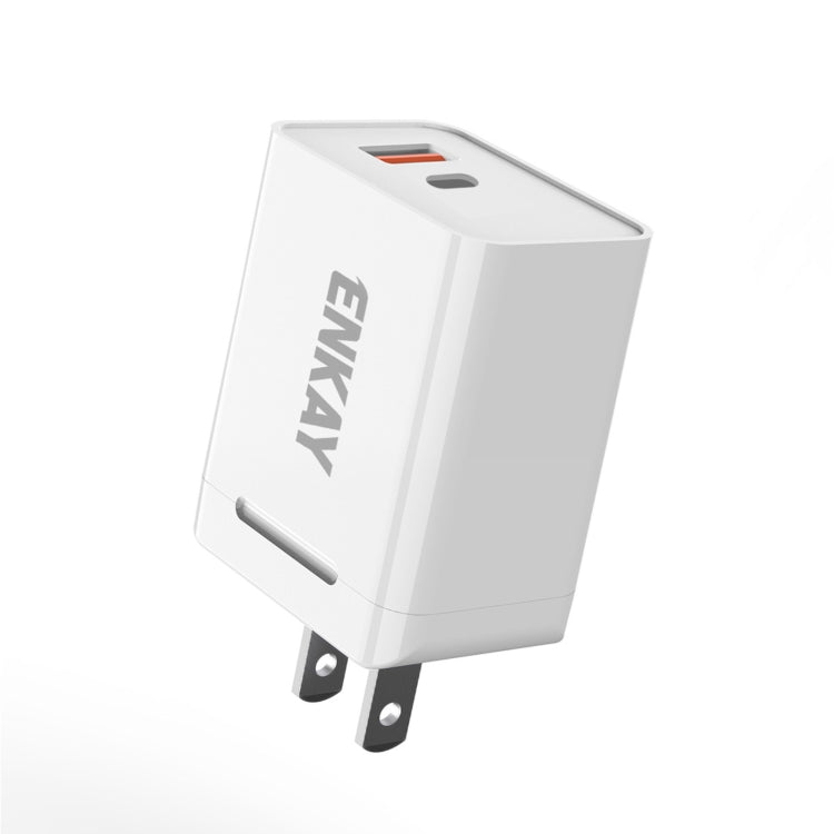 ENKAY Hat-Prince U033 18W 3A PD+QC 3.0 Adattatore di alimentazione per caricabatterie da viaggio a ricarica rapida, presa americana ENKAY Hat-Prince U033 18W 3A PD+QC 3.0 Adattatore di alimentazione per caricabatterie da viaggio a ricarica rapida, presa americana